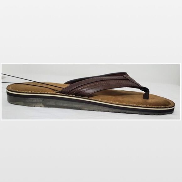 New Falls Creek Mens Flip Flops Shoes Outdoor Brown Tan Size 9 Slip On - Picture 5 of 15